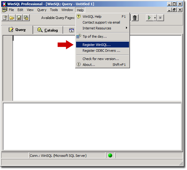 Obtaining serial number for WinSQL.